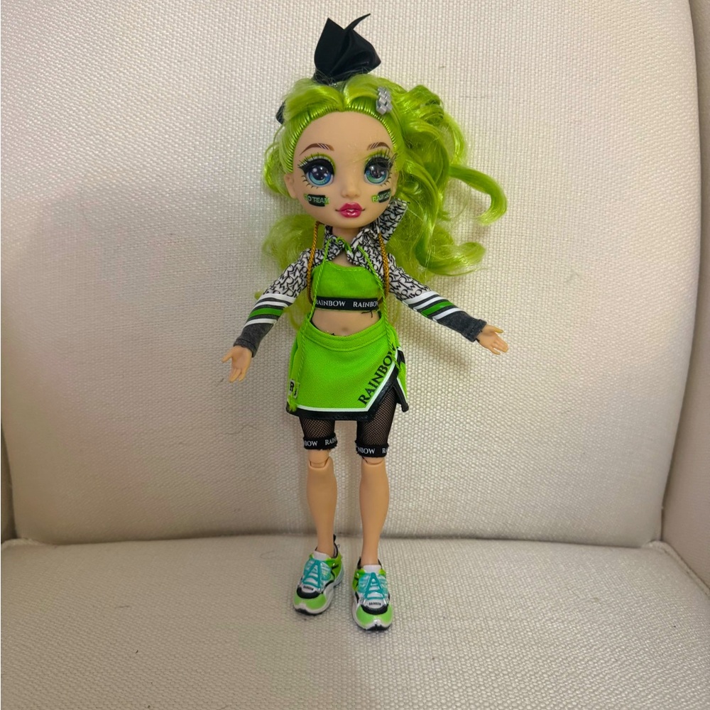 Rainbow High Cheer Jade Hunter Green Cheerleader Doll Outfit Neon Junior Jr F